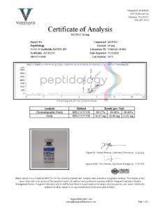 First page of the lab report for lot 1673