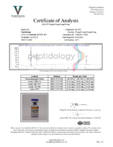 First page of the lab report for lot 1674