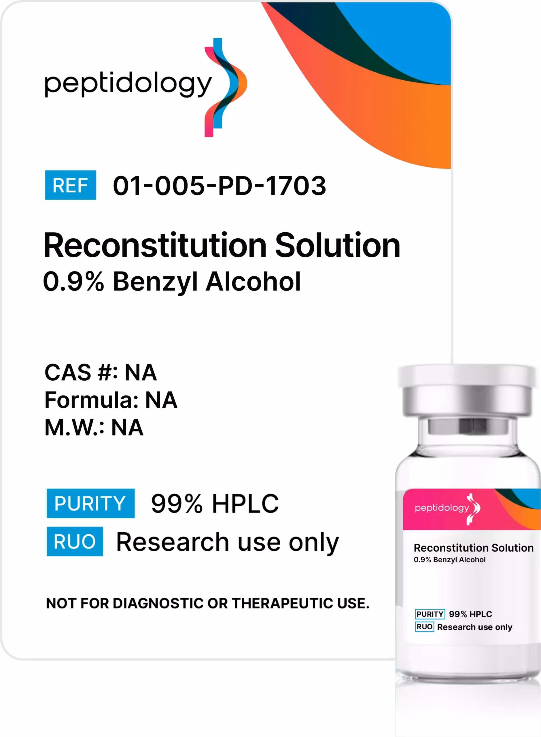 Reconstitution Solution, 0.9% Benzyl Alcohol - 10mL