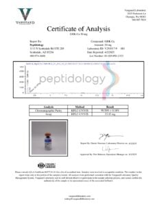 First page of the lab report for lot 1353